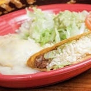 1. Chile Relleno, Beef Taco, Beans, & Guacamole Salad